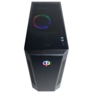 Black Gaming PC Tower with RGB Lighting